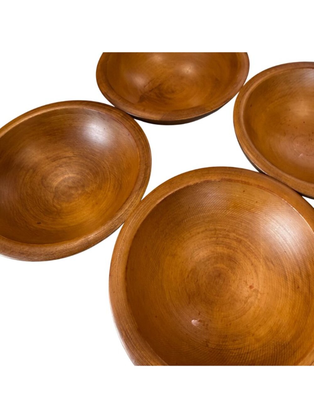 MCM Woodcraftery Handcrafted Wooden Salad Bowls Set of 6 Rustic Kitchenware - Picture 4 of 11